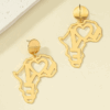 DLJC Bags & Aksesory - Africa Map Letter Alphabet Drop Earrings