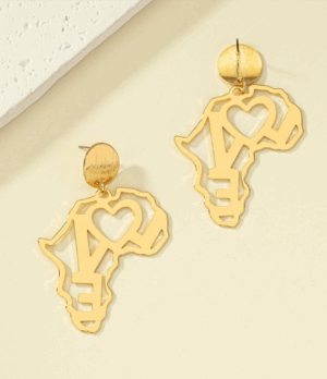 DLJC Bags & Aksesory - Africa Map Letter Alphabet Drop Earrings