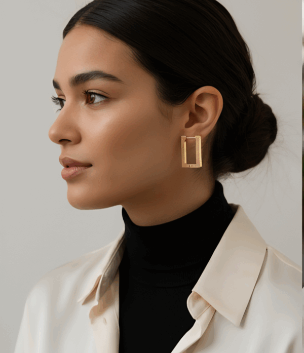 Gold Plated Square Earrings