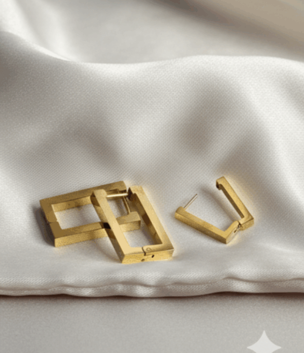 Gold Plated Square Earrings