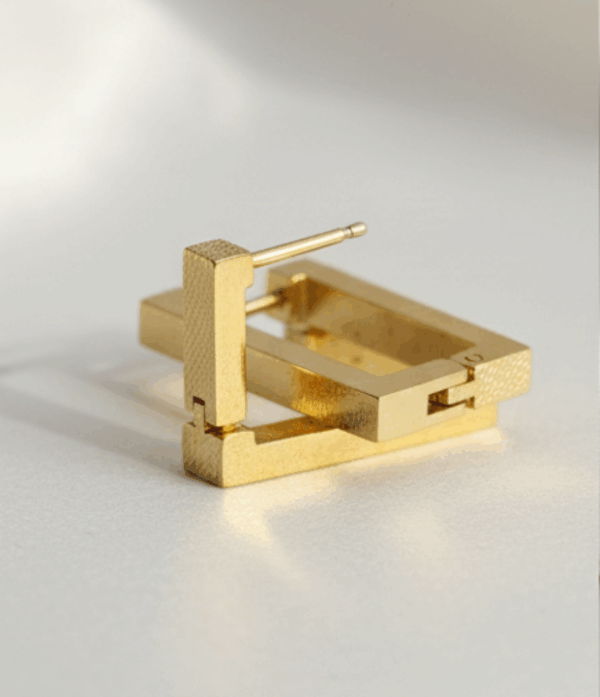 Gold Plated Square Earrings
