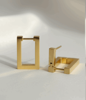 Gold Plated Square Earrings