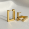 Gold Plated Square Earrings