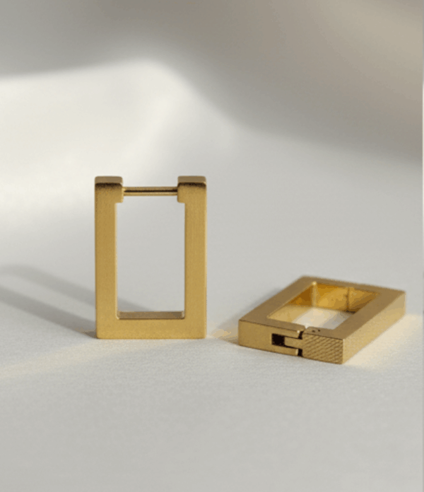 Gold Plated Square Earrings