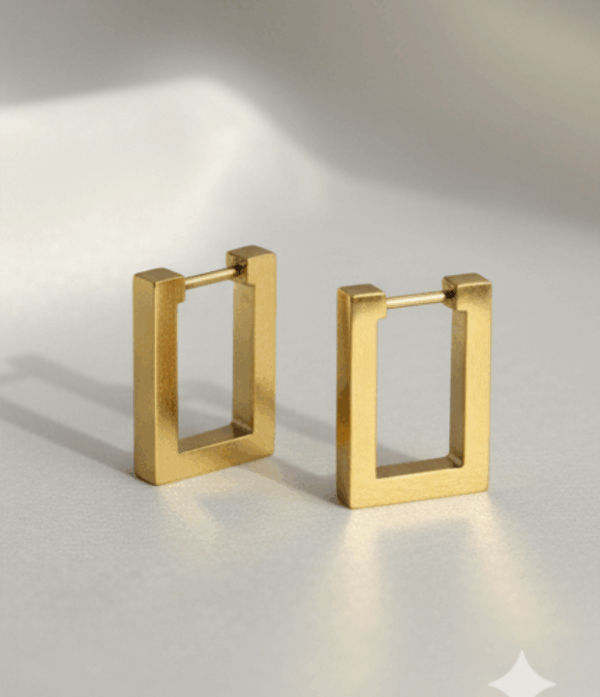 Gold Plated Square Earrings