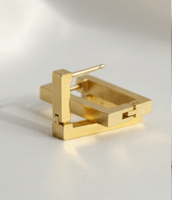 Gold Plated Square Earrings