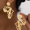 Africa Map Letter Alphabet Drop Earrings