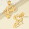Africa Map Letter Alphabet Drop Earrings
