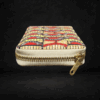 African Tribal Blue Kaleidoscope Pattern Fabric Mini Coin Purse Wallet Card Holder Women
