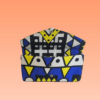 DLJC Bags & Aksesory - Large Clutch African Wax Print HandBag (Blue & Yellow